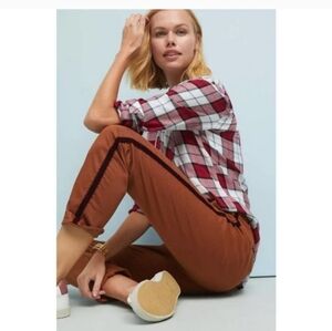CHINO ANTHROPOLOGIE RELAXED STRIPE PANTS SIZE 24.   #7776